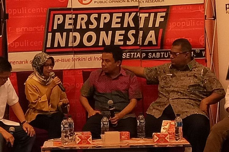 Diskusi Wacana Keanggotaan KPU dari Parpol di Cikini, Jakarta Pusat, Sabtu (25/3/2017)