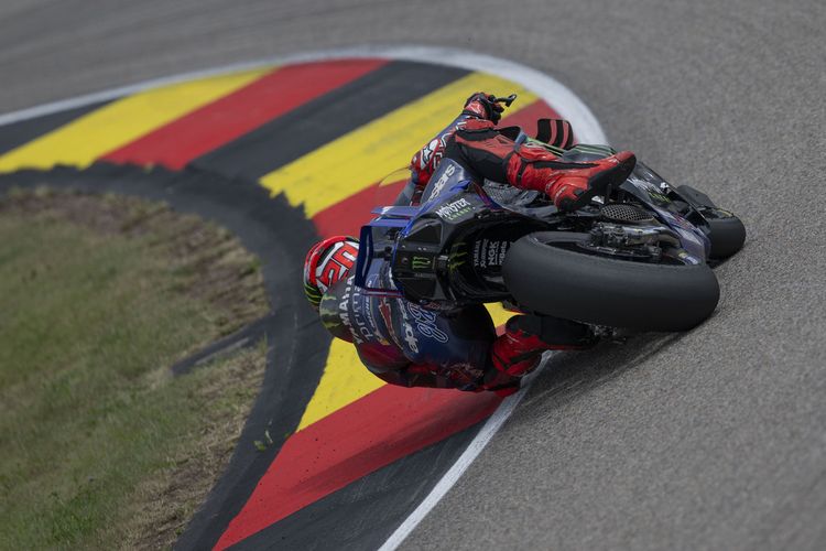 Fabio Quartararo saat berlaga pada MotoGP Jerman 2025