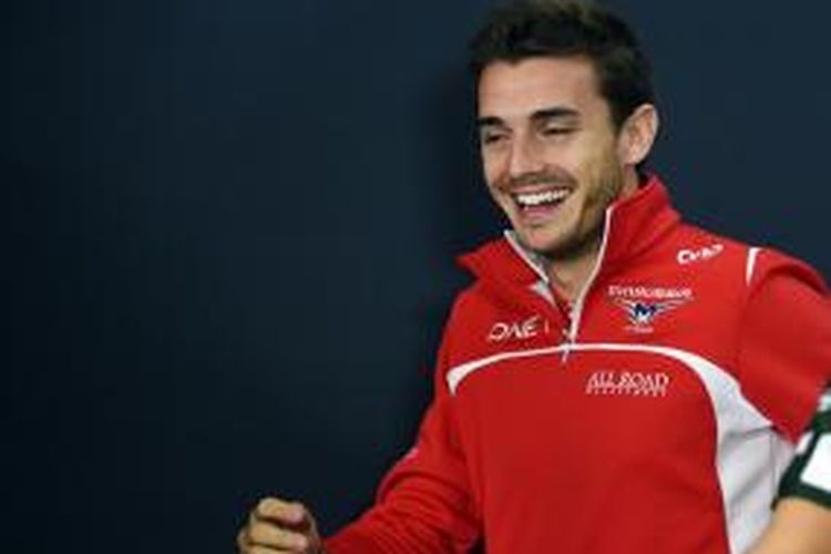 Pebalap Marussia asal Perancis, Jules Bianchi menghadiri konferenisi pers jelang GP Jepang di Sirkuit Suzuka apda 2 Oktober 2014.