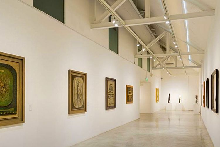 Lukisan karya Cheong Soo Pieng di STPI Gallery dalam rangkaian acara Singapore Art Week 2019. (dok. @STPIGallery)