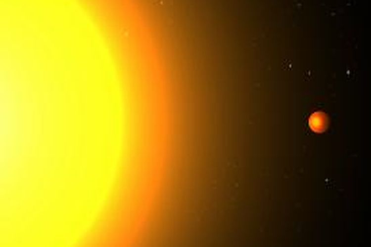 Ilustrasi planet Kepler 78 b yang mengorbit bintangnya hanya dalam 8,5 jam.