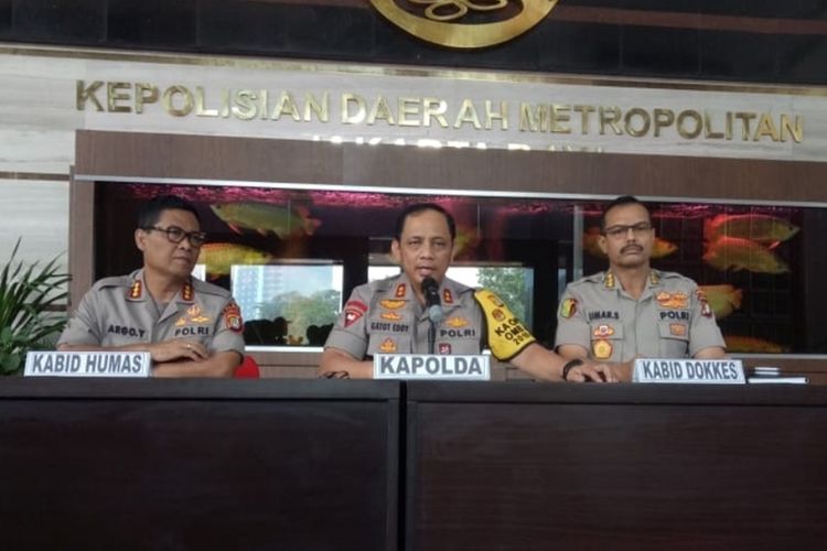 Kapolda Metro Jaya Irjen Gatot Eddy dalam konferensi pers di Mapolda Metro Jaya, Jakarta, Rabu (25/9/2019).