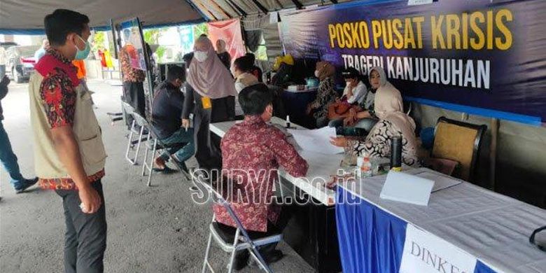 Posko darurat tragedi Arema vs Persebaya yang terletak di Balai Kota Malang 