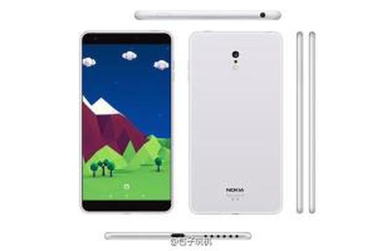 Desain Android Nokia C1 yang beredar di internet.