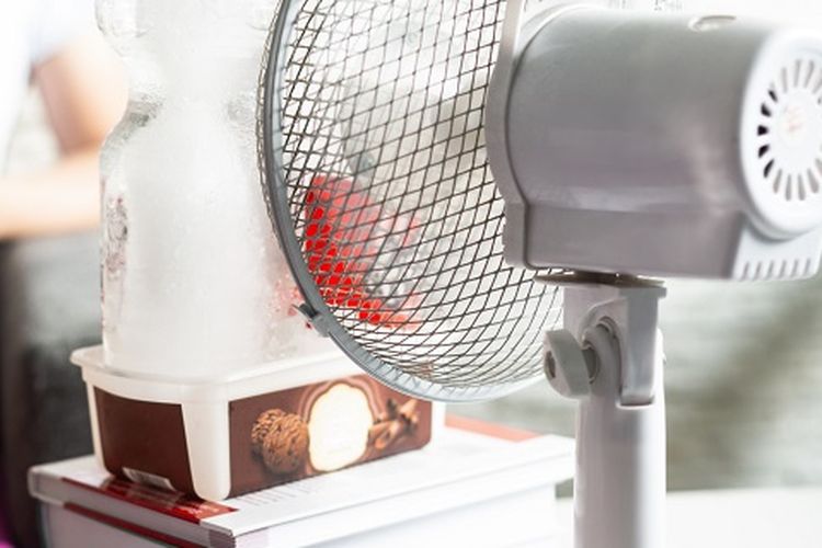 Ilustrasi kipas angin, ilustrasi balok es, ilustrasi es batu.