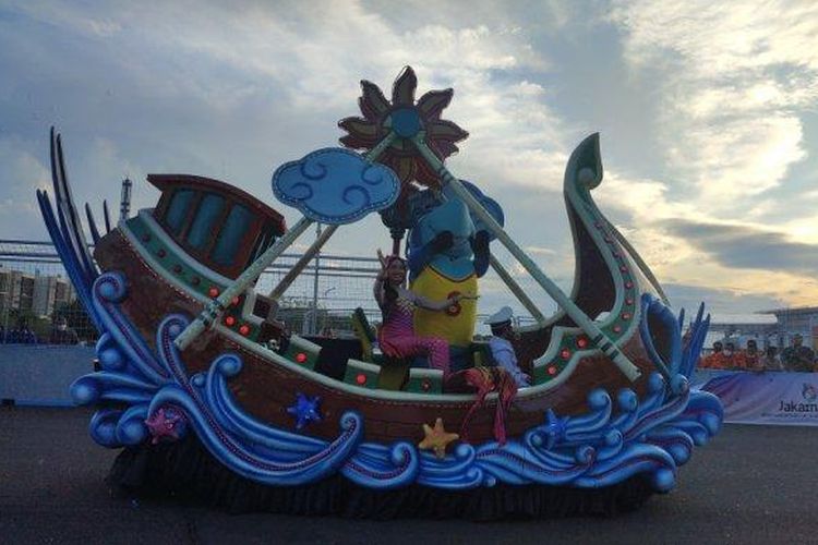 Suasana Jakarnaval 2022 di JIEC, Ancol, Jakarta Utara, Minggu (14/8/2022). 