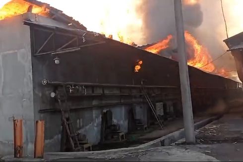 Viral, Video Pabrik Kayu di Lumajang Terbakar, Api Membumbung Tinggi Disertai Asap Hitam 