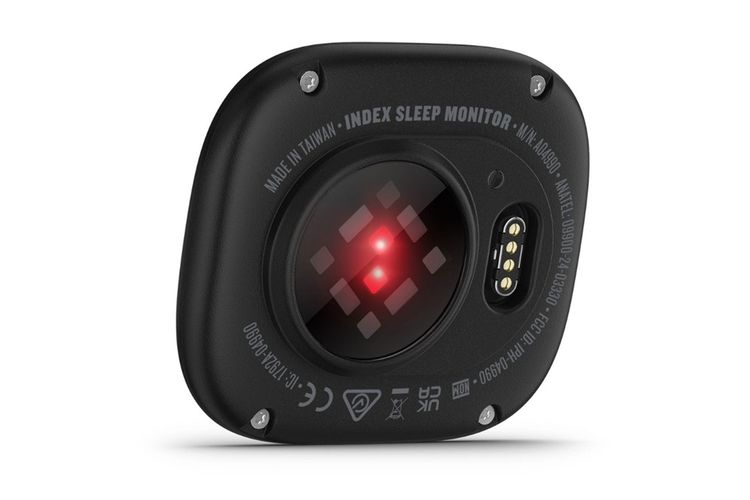 Kepingan yang menampung aneka sensor, dan dapat dilepas pasang ke gelang Garmin Index Sleep Monitor