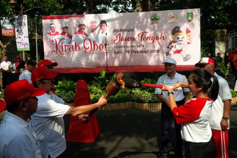 Api Obor Porprov Jateng 2018 Dikirab di Solo