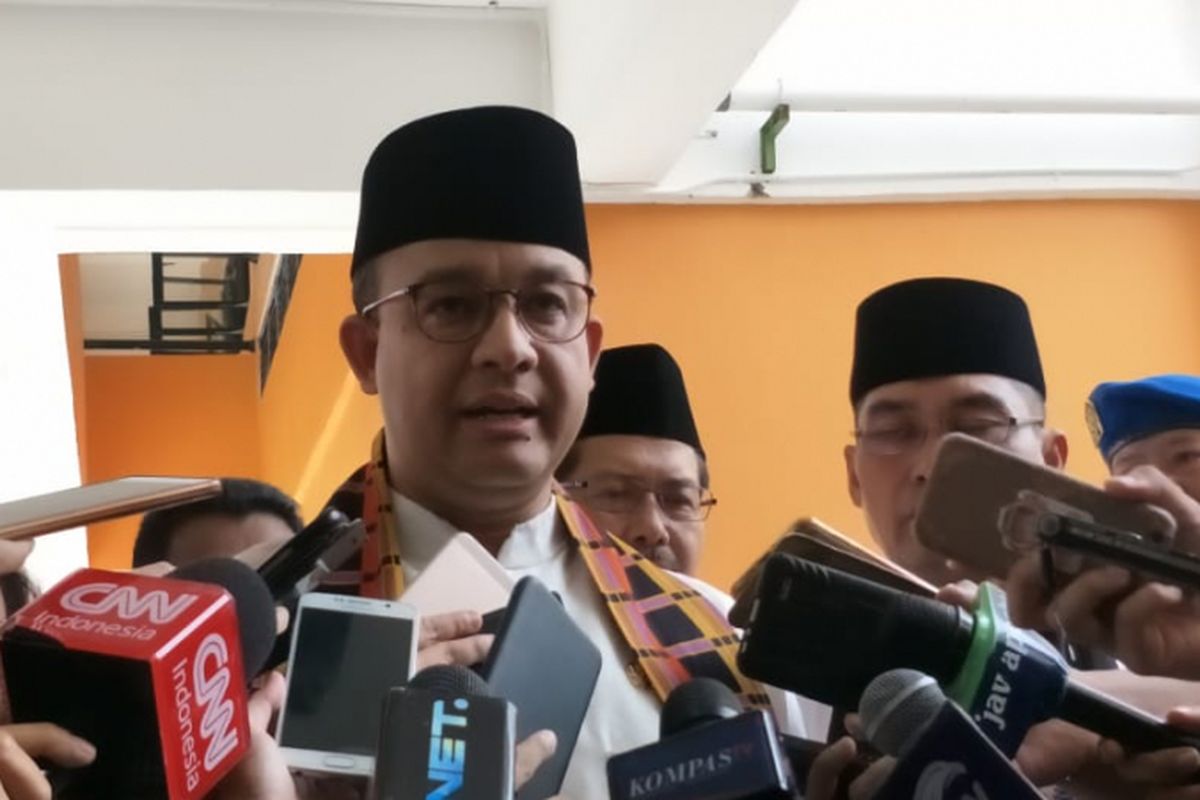 Gubernur DKI Jakarta Anies Baswedan di Pondok Labu, Jakarta Selatan, Jumat (8/3/2019).