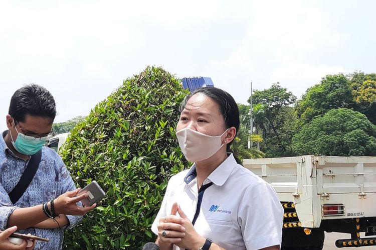 Direktur Konstruksi PT MRT Jakarta Silvia Halim di Monas, Jakarta Pusat, Selasa (11/8/2020)