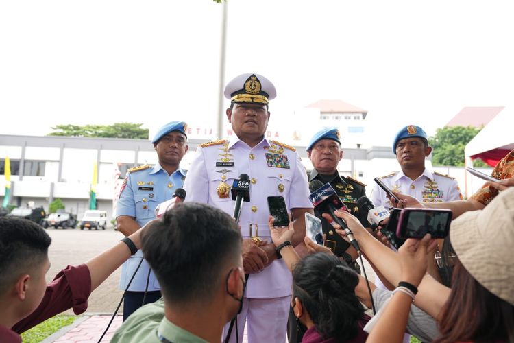 Panglima TNI Laksamana Yudo Margono di Mako Paspamres, Jakarta Pusat, Senin (27/2/2023).