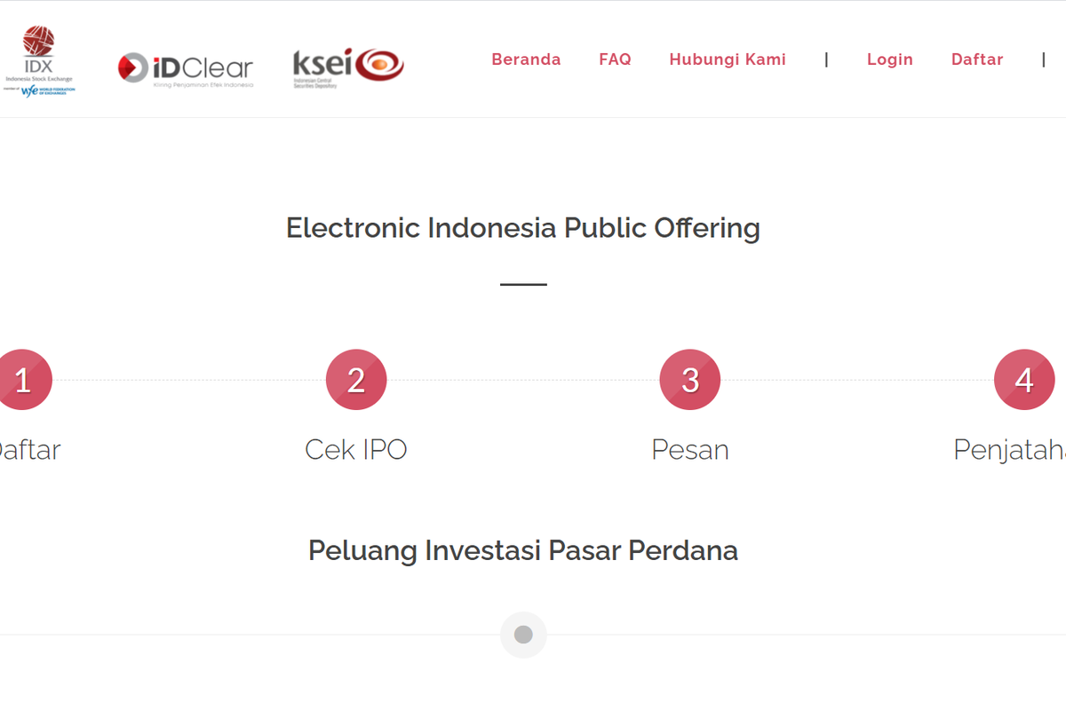 Investor dapat membeli saham IPO melalui platform e-IPO Bursa Efek Indonesia (BEI).