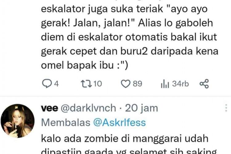 Tangkapan layar Twitter tentang Stasiun Manggarai