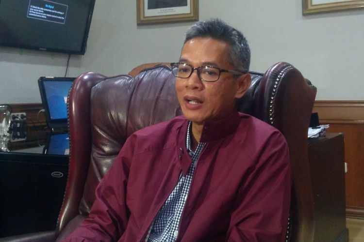 Komisioner Komisi Pemilihan Umum RI (KPU) Wahyu Setiawan di Jakarta, Rabu (14/2/2018).