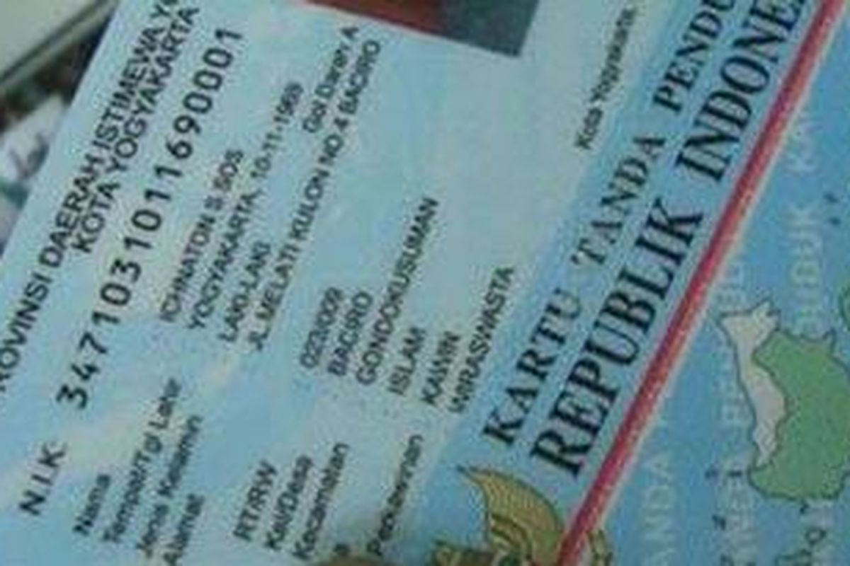 KTP elektronik di Yogyakarta.