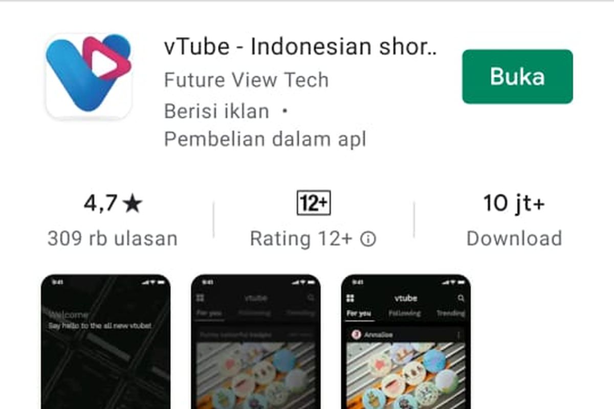 Aplikasi VTube di playstore