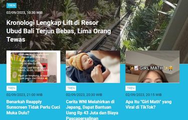 POPULER TREN] Kronologi Lift Terjun Bebas di Resor Ubud Bali ...