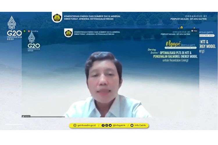 Ditjen Ketenagalistrikan Kementerian ESDM menggelar diskusi bertajuk ?Ngopi @perpus.gatrik Sharing Session Optimalisasi PLTS di NTT dan Pengenalan Balmorel Energy Model untuk Keandalan Energi?, Jumat (23/09/2022). 