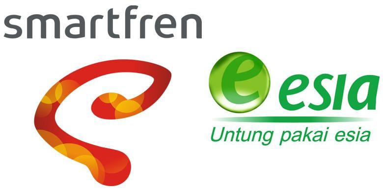 Logo Smartfren dan Bakrie Telecom (Esia)