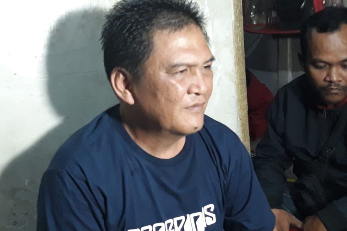 Siloam, ayah dari Haringga Sirla (23). Haringga merupakan suporter Persija yang tewas dikeroyok di halaman Stadion Gelora Bandung Lautan Api, Bandung, Jawa Barat, Minggu (25/9/2018)