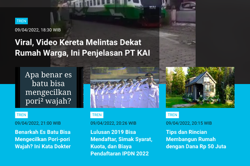 [POPULER TREN] Video Viral Kereta Lewat Dekat Rumah Warga | Info Pendaftaran Sekolah Kedinasan 2022