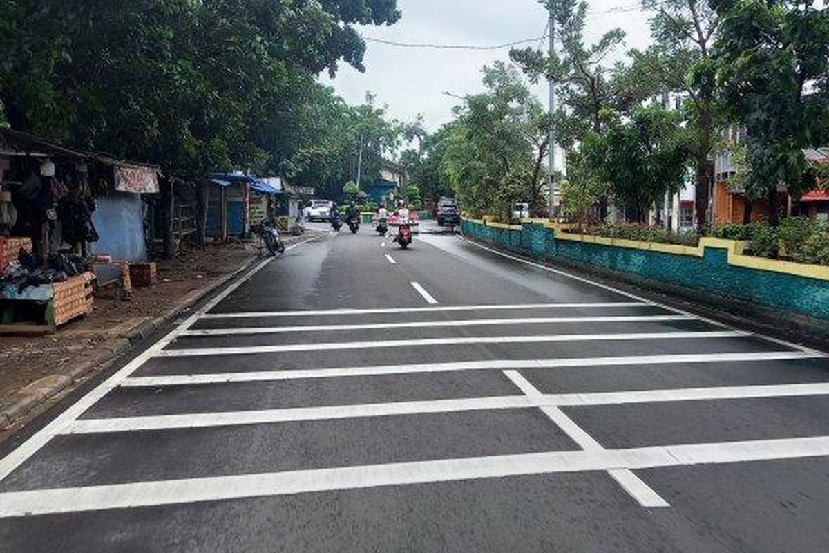 Speed trap di Jalan I Gusti Ngurah Rai yang dipasang Dishub Bekasi Kota untuk cegah aksi balap liar.