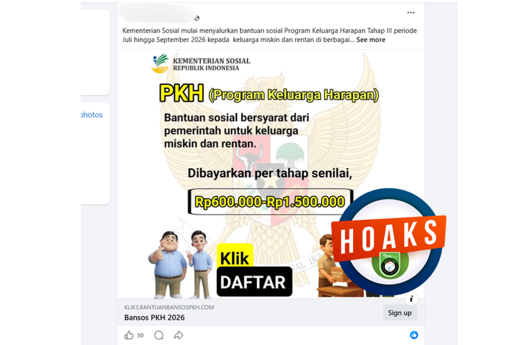 INFOGRAFIK: Hoaks Bansos PKH Senilai Rp 1,5 Juta dari Kemensos, Cek Faktanya!