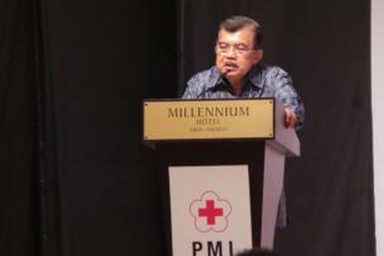 Ketua Umum PMI Jusuf Kalla di acara penutupan Munas PMI ke-20, Kamis (18/12/2014), di Jakarta Pusat. 