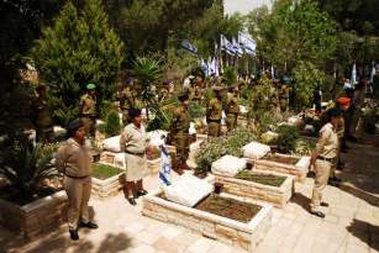 Pemakaman Gunung Herzl, Jerusalem. Jenazah Shimon Peres dimakamkan di pemakaman ini pada Jumat (30/9/2016).