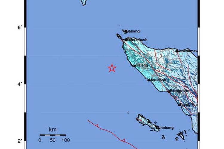 Pada Sabtu (5/3/2022), Aceh diguncang gempa dengan kekuatan M 5,9. Pusat gempa berada di laut, 82 km barat daya Aceh Jaya.