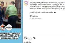 Viral, Video Mahasiswi di Banjarmasin Panggil Petugas Damkar untuk Pasang Regulator ke Tabung Gas