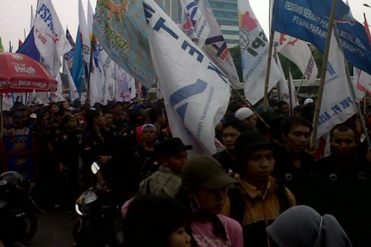 Ilustrasi demo buruh