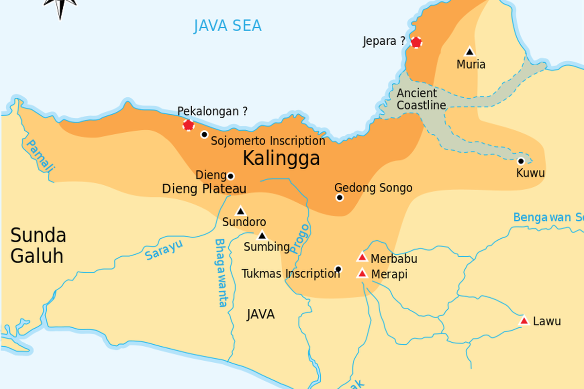Peta letak Kerajaan Kalingga