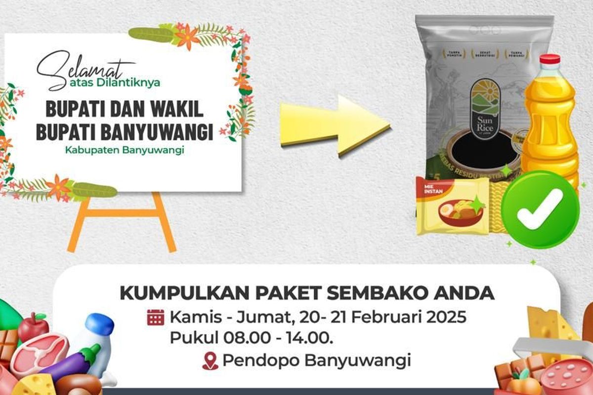Imbauan tak menerima karangan bunga oleh Pemkab Banyuwangi, Rabu (19/2/2025) 