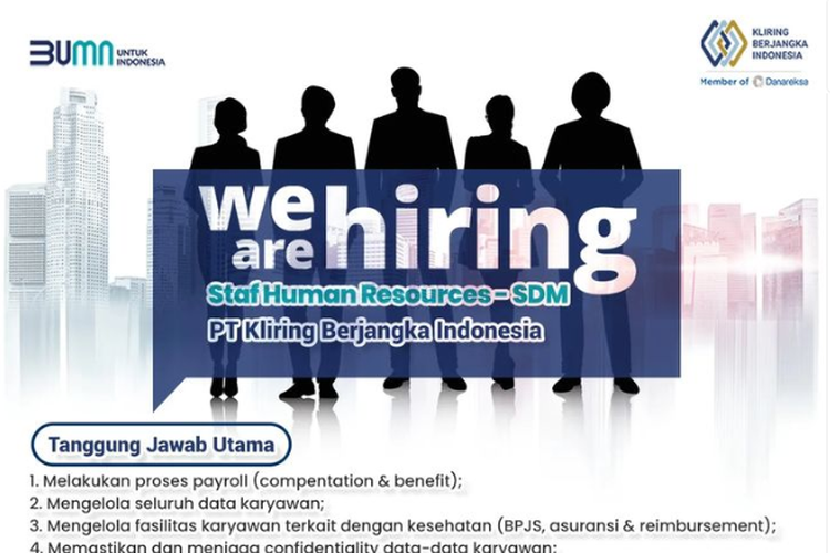 PT Kliring Berjangka Indonesia membuka lowongan pekerjaan yang bisa dilamar oleh lulusan S1 dari jurusan Ekonomi, Manajemen, atau Psikologi.