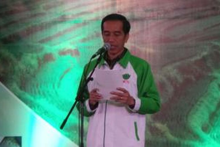 Presiden Joko Widodo di acara Munas VIII HKTI, Jumat (31/7/2015), di Jakarta.