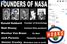 Hoaks soal 5 Pendiri NASA, dari Walt Disney sampai Aleister Crowley