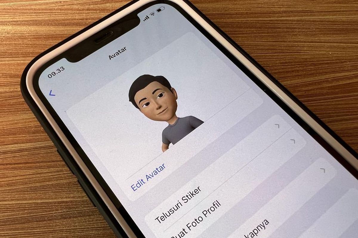 Tampilan halaman pembuatan avatar WhatsApp yang baru dirilis.