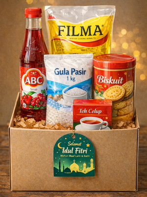 4 Ide Hampers Lebaran 2026 Low Budget, Mulai Rp50 Ribuan tapi Tetap Elegan: Kombinasi Sirup dan Minyak Goreng.