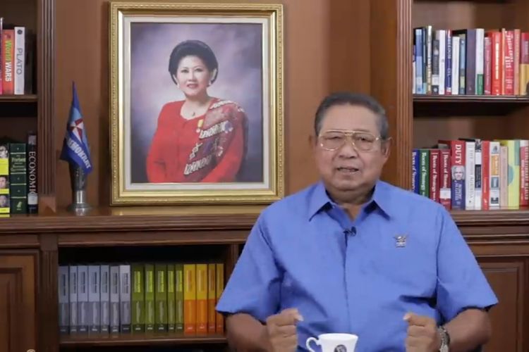 Ketua Majelis Tinggi Partai Demokrat Susilo Bambang Yudhoyono dalam video arahan kepada pimpinan dan kader Partai Demokrat yang dirilis pada Rabu (24/2/2021).