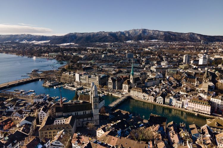 Ilustrasi Zurich, Swiss, kota dengan biaya paling tinggi di dunia.
