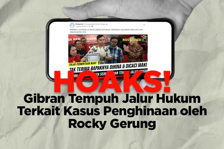 HOAKS! Gibran Tempuh Jalur Hukum Terkait Kasus Penghinaan oleh Rocky Gerung