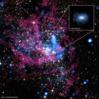 Lubang hitam supermasif, Sagitarius A* (Sgr A*) yang ditemukan NASA dengan teleskop Chandra X-ray Observatory.