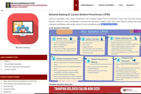 Cek Pengumuman Hasil Seleksi CPNS Kemenkumham 2021