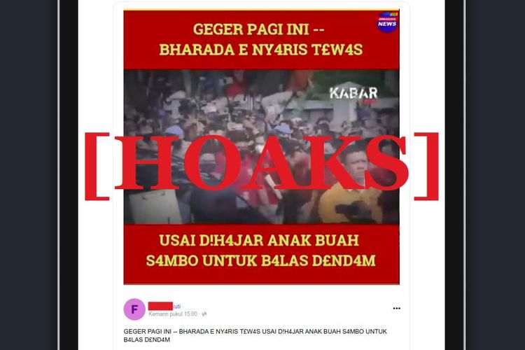 Hoaks Bharada E atau Richard Eliezer nyaris tewas dihajar anak buah Ferdy Sambo sebagai balas dendam