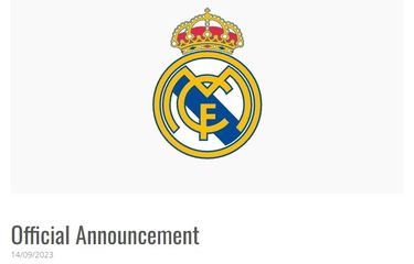 Tangkapan layar logo dari klub Real Madrid.