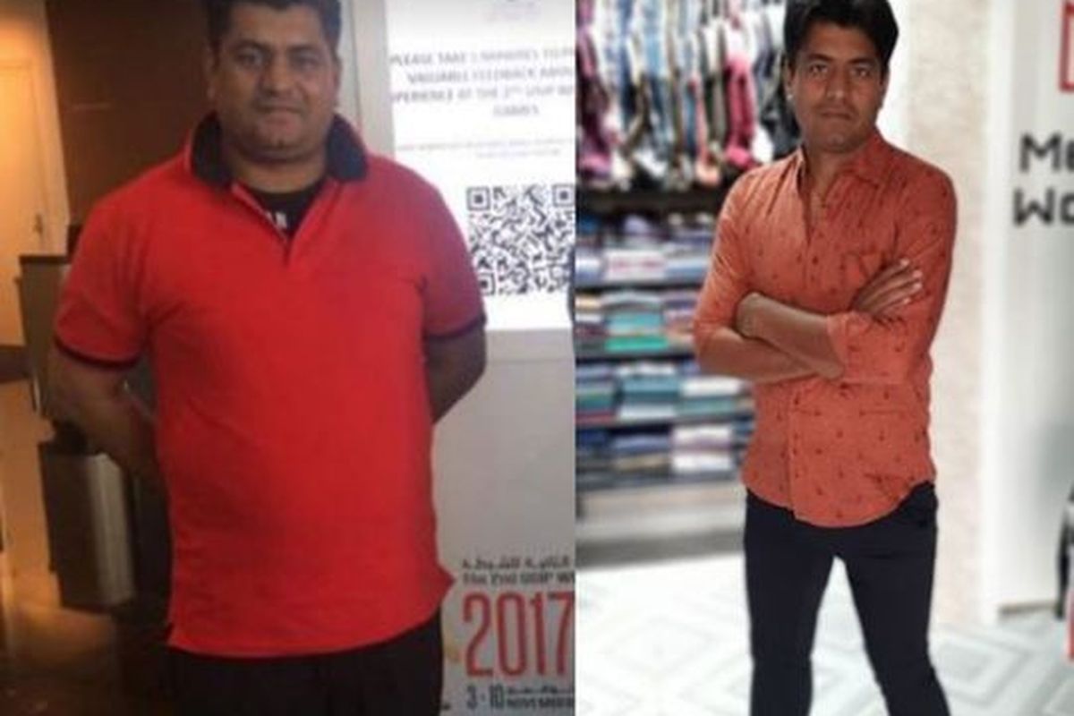 Transformasi berat badan Muhammad Irfan.