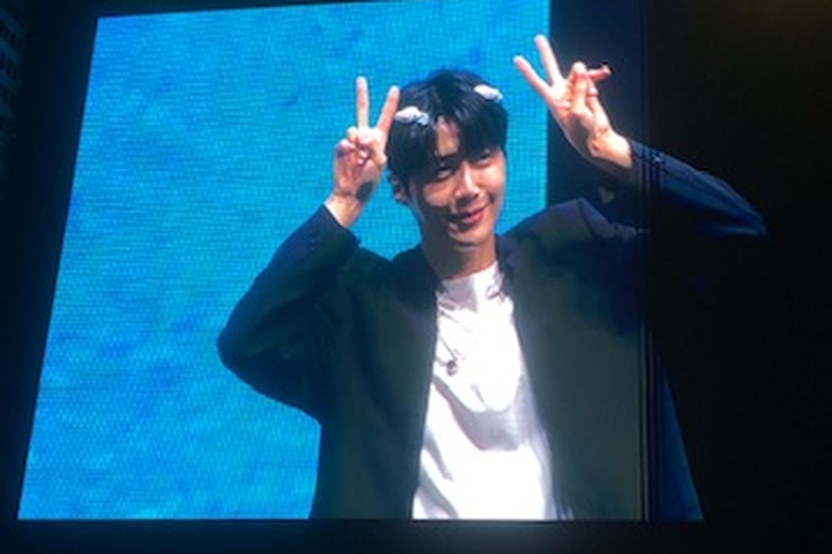 Kim Seon Ho di Indonesia Arena, Senayan, Jakarta Pusat, Sabtu (27/7/2024).