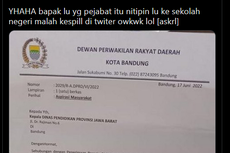 Viral, Unggahan Foto Surat Anggota DPRD Kota Bandung 